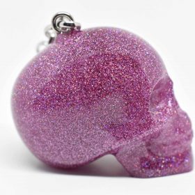 hot pink skull keychain for a bold and flashy statement