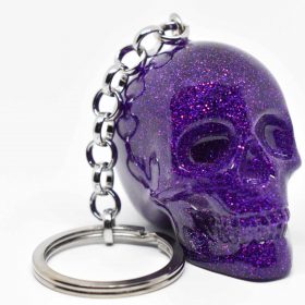 Sparkling purple keychain with handcrafted gothic details