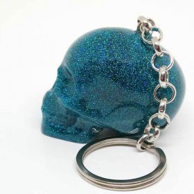 Boho skull keychain styled for goth and punk fashion