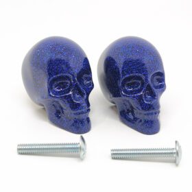 halloween drawer knobs blue glitter skull knobs